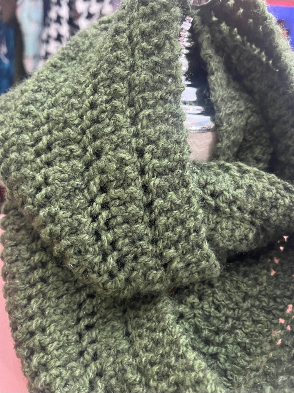 Chunky Knit Olive Green Women's Neck Warmer Handmade Soft Warm S232